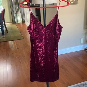 Red Suede Mini Dress